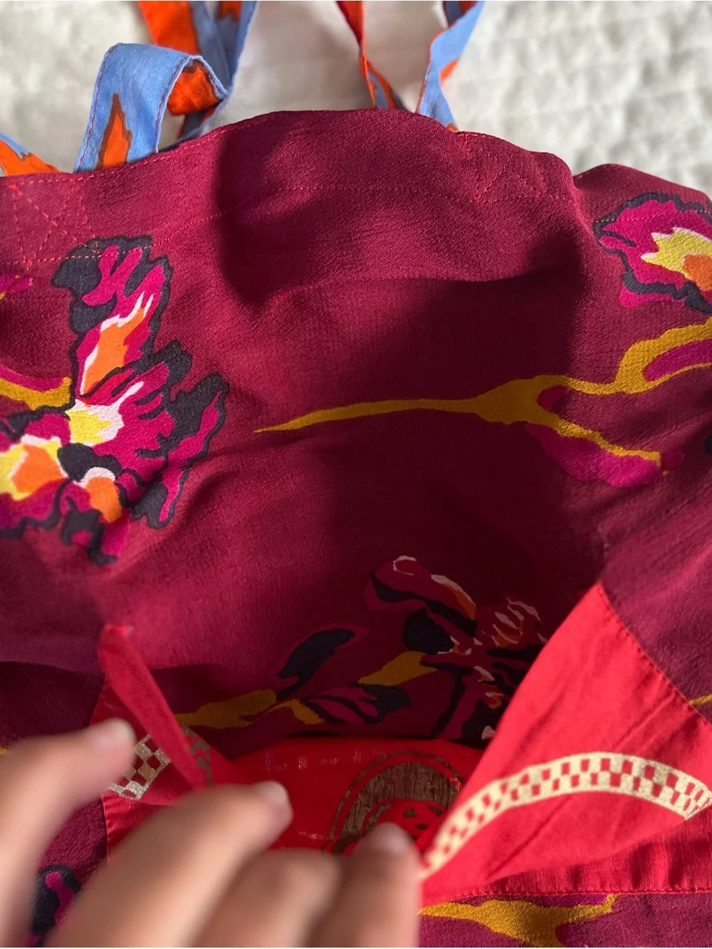Lisa Corti Milano Silk Floral Carrier Bag